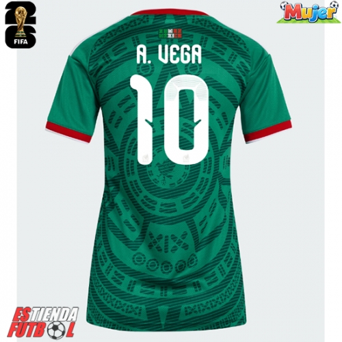 México Alexis Vega #10 Primera Equipación Mujer Mundial 2026 Manga Corta